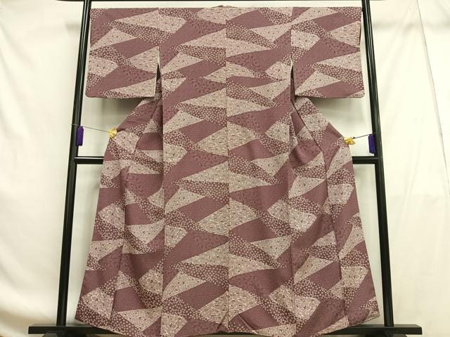 平和屋着物■上質な小紋 切り嵌め花蝶文 正絹 逸品 AABF8658oa