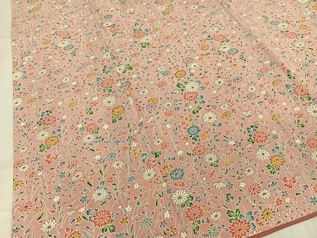 平和屋着物■上質な小紋 枝花文 正絹 逸品 AABF8691oa