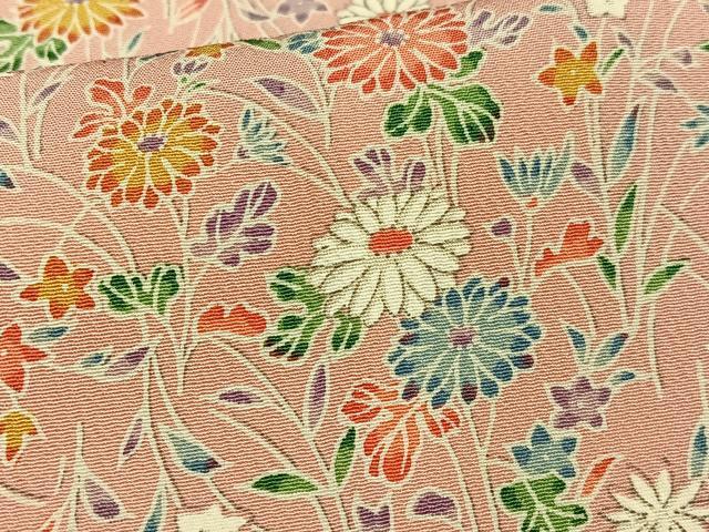 平和屋着物■上質な小紋 枝花文 正絹 逸品 AABF8691oa