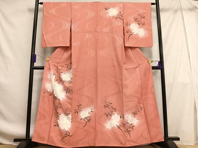 平和屋着物■訪問着 手描き 枝花文 暈し染め 金彩 正絹 逸品 AABF8706oa