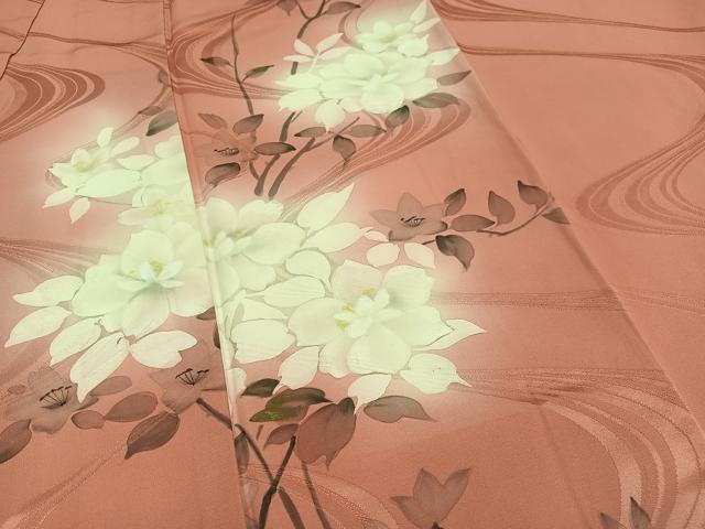 平和屋着物■訪問着 手描き 枝花文 暈し染め 金彩 正絹 逸品 AABF8706oa