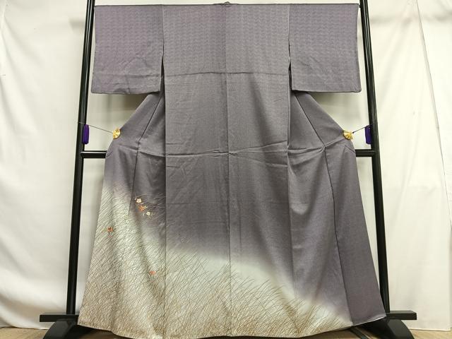 平和屋着物■訪問着 刺繍 枝花文 暈し染め 金糸 金彩 正絹 逸品 AABF8708oa