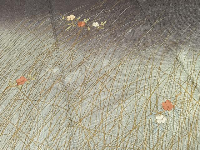 平和屋着物■訪問着 刺繍 枝花文 暈し染め 金糸 金彩 正絹 逸品 AABF8708oa