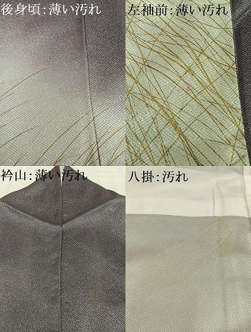 平和屋着物■訪問着 刺繍 枝花文 暈し染め 金糸 金彩 正絹 逸品 AABF8708oa