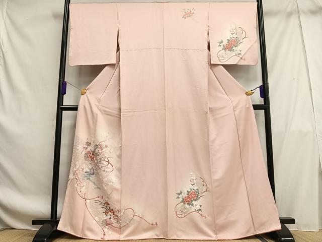 平和屋着物■訪問着 絵巻花文 暈し染め 金彩 正絹 逸品 AABF8709oa
