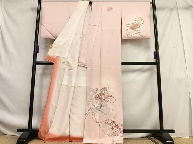平和屋着物■訪問着 絵巻花文 暈し染め 金彩 正絹 逸品 AABF8709oa