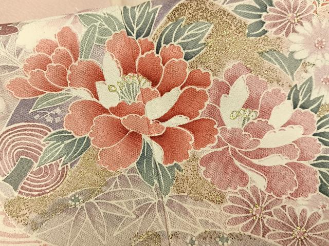 平和屋着物■訪問着 絵巻花文 暈し染め 金彩 正絹 逸品 AABF8709oa