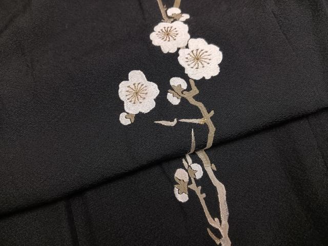 平和屋着物●山口美術織物 皇室 伊勢神宮御用 西陣織 訪問着 刺繍 松竹梅 黒地 金糸 正絹 逸品 AABF8726ph