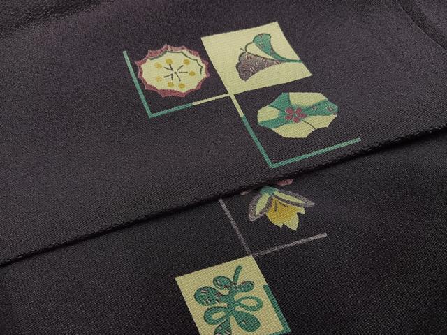 平和屋着物●上質な小紋 草花文 正絹 逸品 AABF8740ph