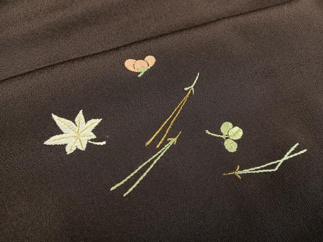 平和屋着物●訪問着 総刺繍 吹き寄せ文 金糸 伊勢丹扱い 正絹 逸品 AABF8743ph