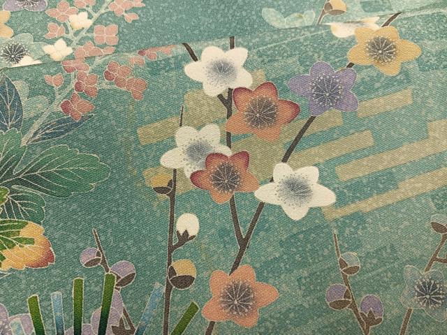 平和屋着物●訪問着 友禅 作家物 鴛鴦枝花文 暈し染め 正絹 逸品 未使用 AABF8745ph