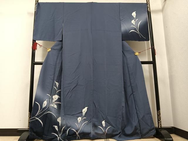 平和屋着物●訪問着 草花文 カラー 暈し染め 正絹 逸品 未使用 AABF8747ph