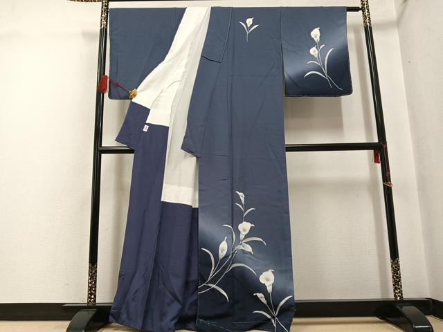 平和屋着物●訪問着 草花文 カラー 暈し染め 正絹 逸品 未使用 AABF8747ph
