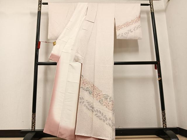 平和屋着物●訪問着 絞り 草花文 正絹 逸品 AABF8756ph