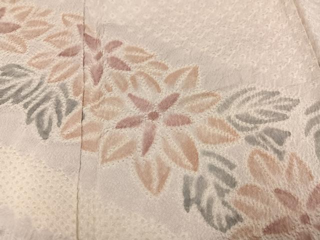 平和屋着物●訪問着 絞り 草花文 正絹 逸品 AABF8756ph