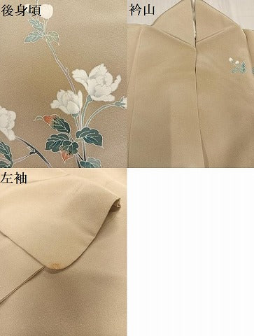 平和屋着物●京加賀友禅 百貫達雄 訪問着 枝花文 正絹 逸品 AABF8760ph