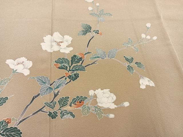 平和屋着物●京加賀友禅 百貫達雄 訪問着 枝花文 正絹 逸品 AABF8760ph