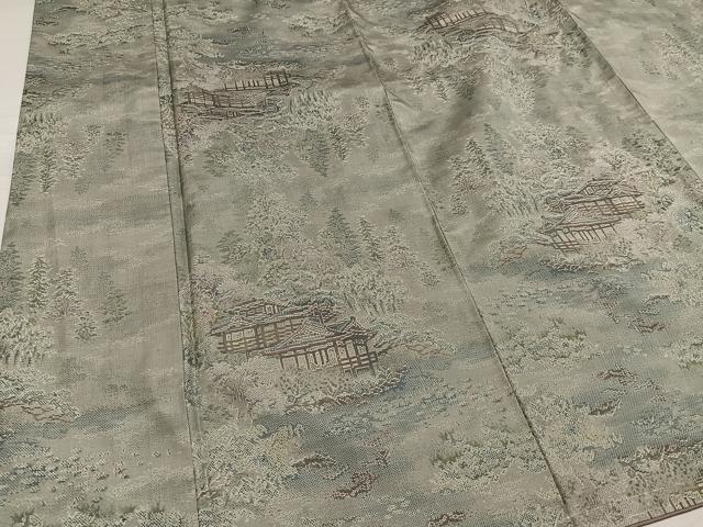 平和屋着物●都喜ヱ門 本場大島紬 カタス9マルキ 風景草木文 藤絹織物謹製 正絹 逸品 未使用 AABF8762ph