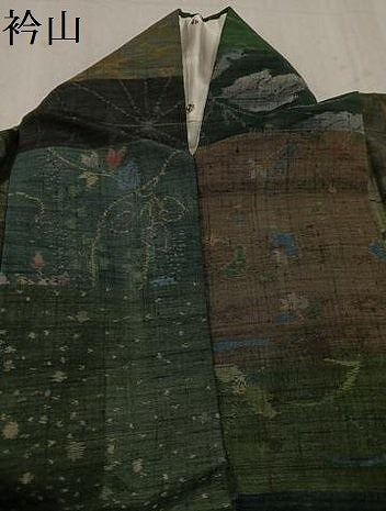 平和屋着物●小千谷紬 百柄 草花文 正絹 逸品 AABF8783ph