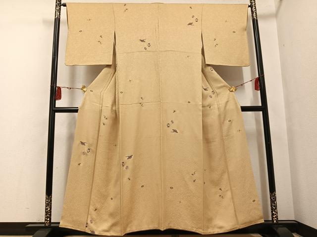 平和屋着物●上質な小紋 刺繍 宝尽くし 金糸 正絹 逸品 AABF8785ph