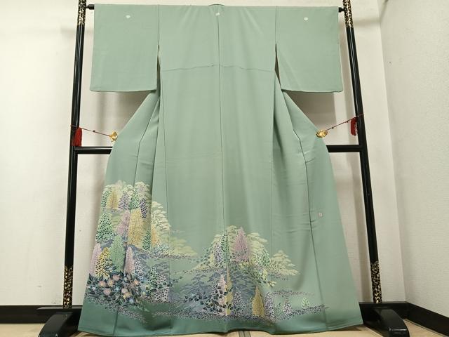 平和屋着物●本加賀友禅作家 毎田健治 色留袖 草花文 暈し染め 正絹 逸品 AABF8793ph