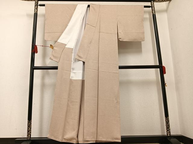 平和屋着物●上質な色無地 枯色 正絹 逸品 未使用 AABF8797ph
