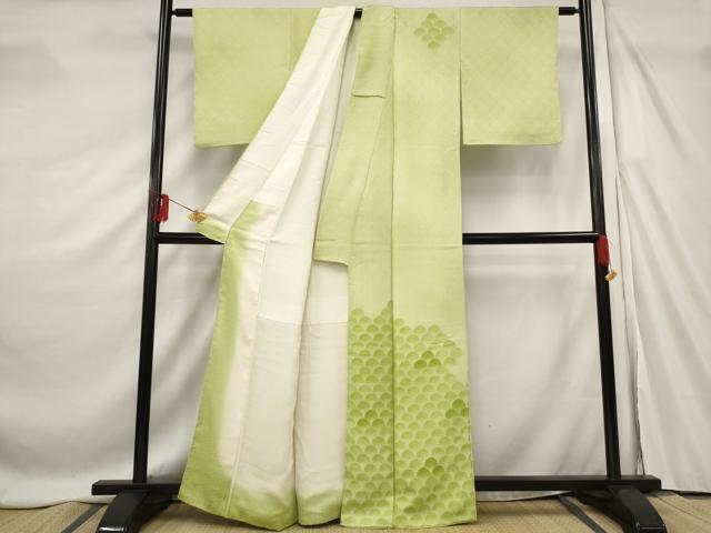 平和屋着物■訪問着 地紋起こし 花青海波 暈し染め 正絹 逸品 AABF8809st