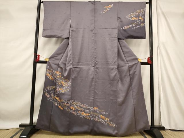 平和屋着物■訪問着 駒刺繍 流水花文 暈し染め 金彩 正絹 逸品 AABF8840st