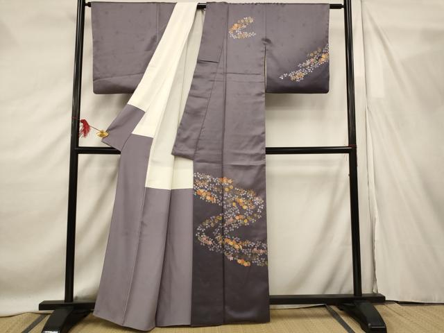 平和屋着物■訪問着 駒刺繍 流水花文 暈し染め 金彩 正絹 逸品 AABF8840st