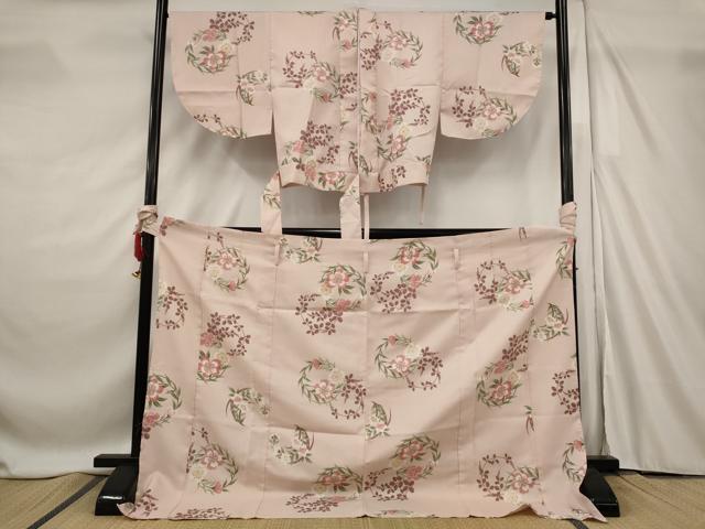 平和屋着物■小紋 二部式 花丸文 洗える着物 AABF8842st