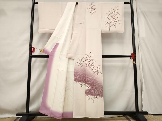 平和屋着物■訪問着 草葉文 暈し染め 正絹 逸品 AABF8881st