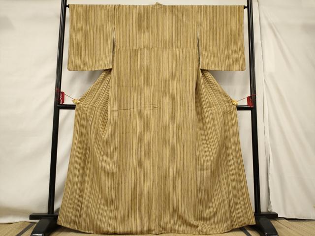 平和屋着物■上質な小紋 竹縞 正絹 逸品 AABF8894st