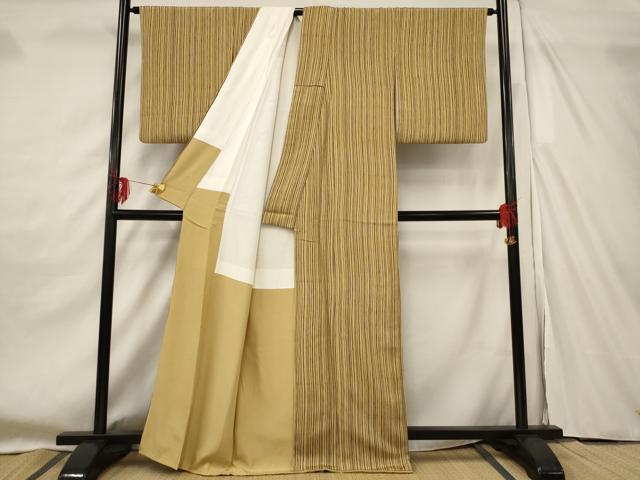 平和屋着物■上質な小紋 竹縞 正絹 逸品 AABF8894st