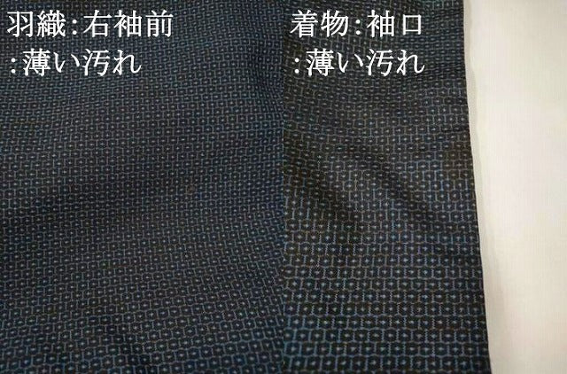 平和屋着物■男性 本場大島紬 アンサンブル 60亀甲 総詰め 正絹 逸品 AABF8907st