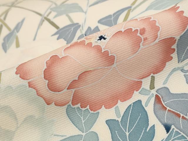 平和屋着物■訪問着 作家物 草花文 正絹 逸品 AABF8917st
