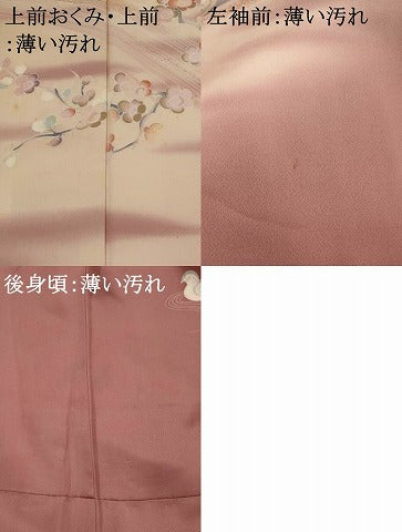 平和屋着物■訪問着 流水花鳥文 暈し染め 正絹 逸品 AABF8958st