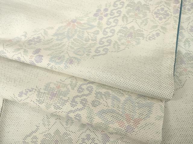 平和屋着物●本場大島紬 白大島 花間道 正絹 逸品 AABF8975ck