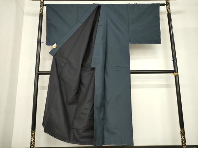 平和屋着物●男性 本場大島紬 変わり格子 正絹 逸品 AABF8981ck