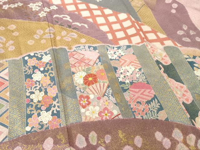 平和屋着物●京友禅の第一人者 松井青々 訪問着 駒刺繍 雪輪重ね花文 金彩 正絹 逸品 AABF8997ck