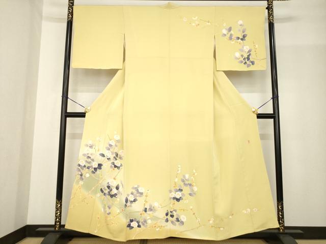 平和屋着物●本加賀友禅作家 東藤岳 訪問着 枝花文 やまと金ラベル 正絹 逸品 AABF9008ck