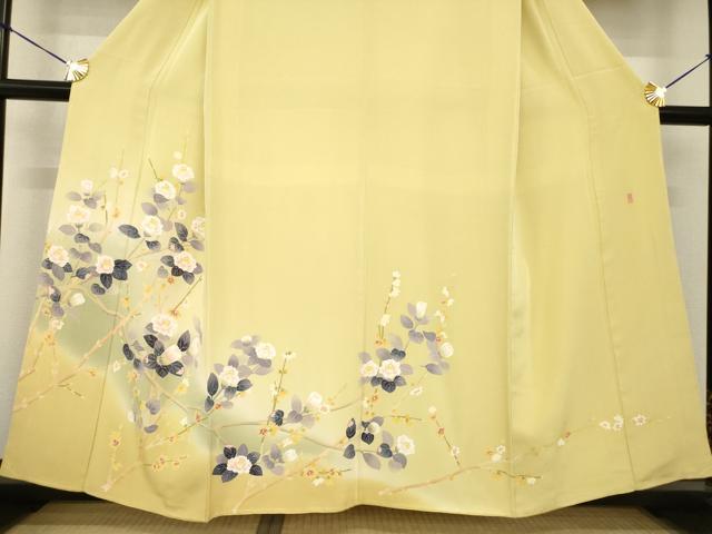 平和屋着物●本加賀友禅作家 東藤岳 訪問着 枝花文 やまと金ラベル 正絹 逸品 AABF9008ck