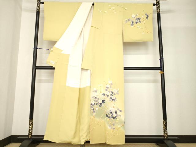 平和屋着物●本加賀友禅作家 東藤岳 訪問着 枝花文 やまと金ラベル 正絹 逸品 AABF9008ck