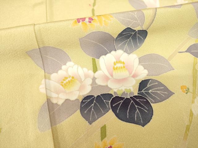 平和屋着物●本加賀友禅作家 東藤岳 訪問着 枝花文 やまと金ラベル 正絹 逸品 AABF9008ck