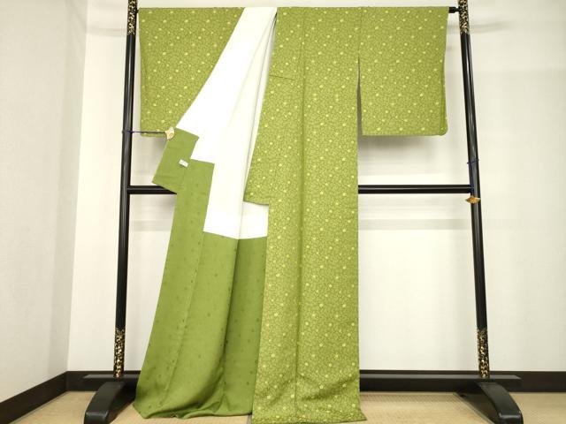 平和屋着物●黄金糸 お召 梅 正絹 逸品 AABF9017ck