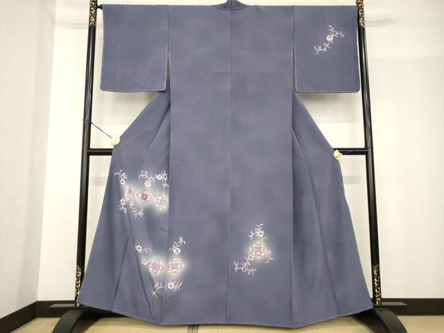 平和屋着物●訪問着 刺繍 舞花文 暈し染め 金彩 正絹 逸品 AABF9019ck