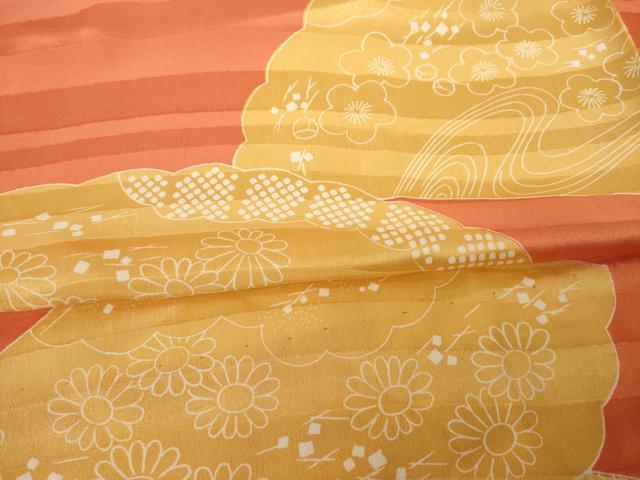 平和屋着物●振袖用長襦袢 無双仕立て 扇面花文 半衿刺繍 正絹 逸品 AABF9025ck