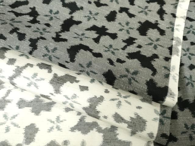平和屋着物●上質な紬 桜尽くし間道 正絹 逸品 AABF9027ck