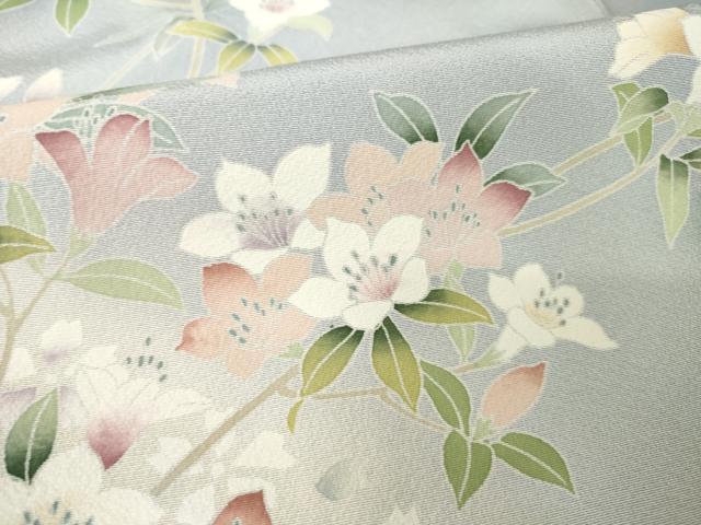 平和屋着物●訪問着 友禅 作家物 枝花文 暈し染め 正絹 逸品 AABF9029ck
