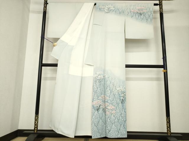 平和屋着物●訪問着 友禅 作家物 樹林文 暈し染め 金彩 正絹 逸品 AABF9031ck