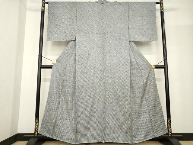 平和屋着物●大変加工の良い総絞り小紋 黒地 正絹 逸品 AABF9039ck